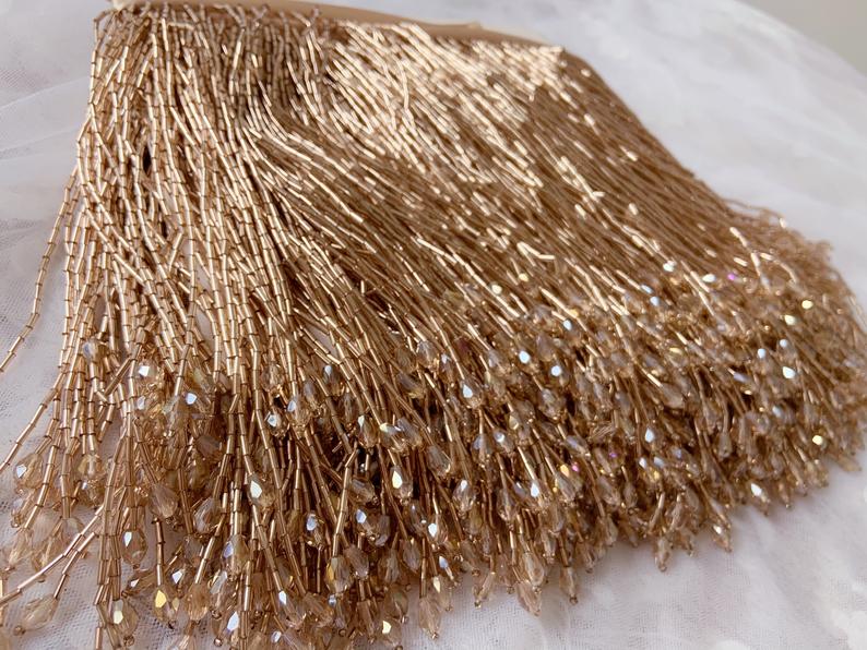 1 Yard Green Bead Fringe Tasse - огляд і ціна Beaded Trim Fringe
