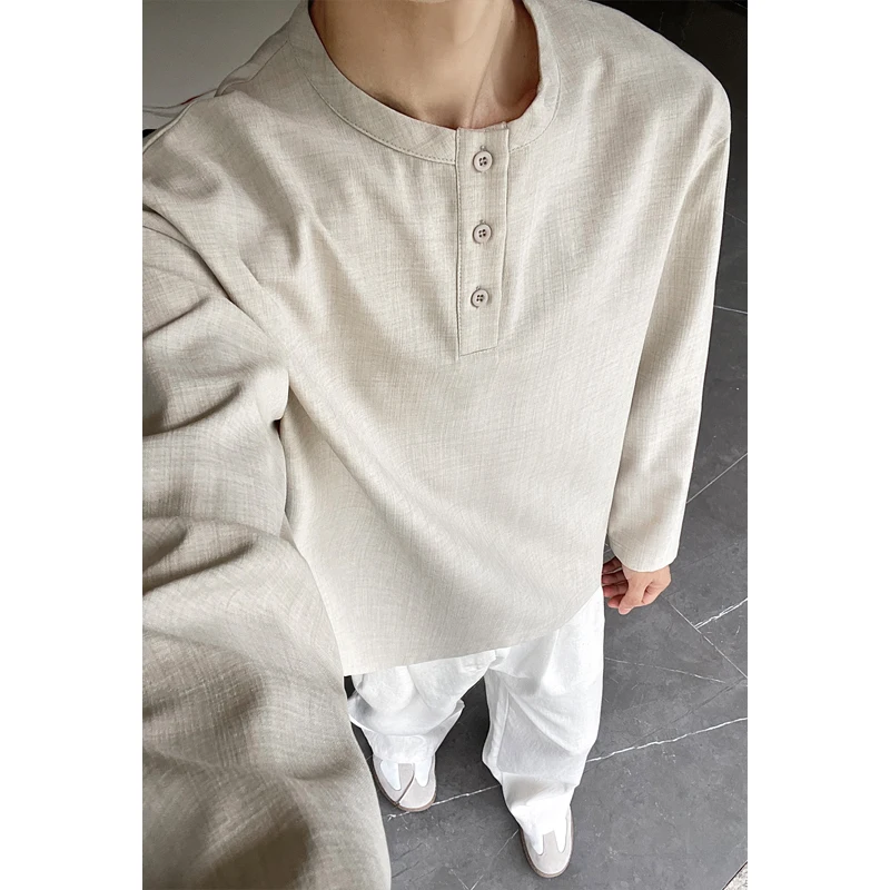 Mens Casual Faux Linen Henley  - огляд і ціна Embellish Knit