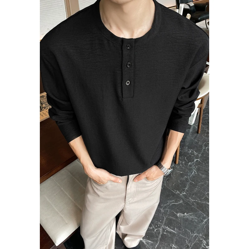 Mens Casual Faux Linen Henley  - огляд і ціна Embellish Knit