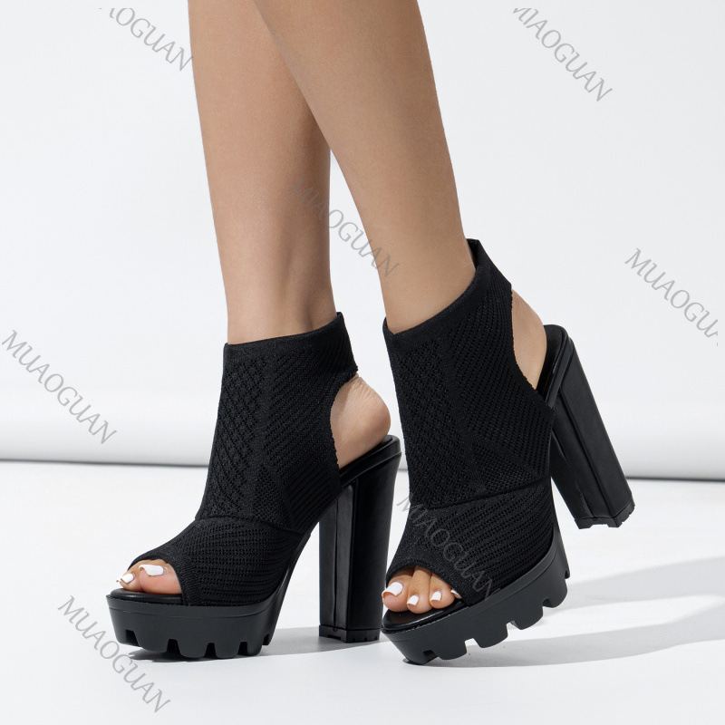 Summer New Women's Heels Shoes - огляд і ціна Embellish Knit